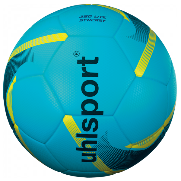 Spiel- und Trainingsball 350 Lite Synergy / eisblau-schwarz-fluo gelb